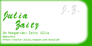 julia zaitz business card